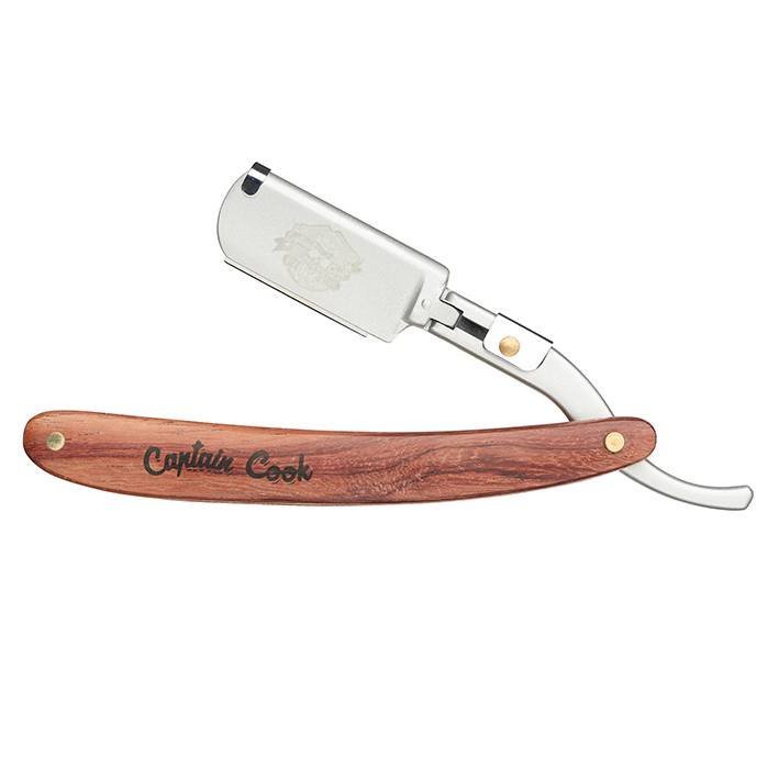 Captain Cook Klapmes Houten Handvat Double Blade - KOOS • alles voor je haar