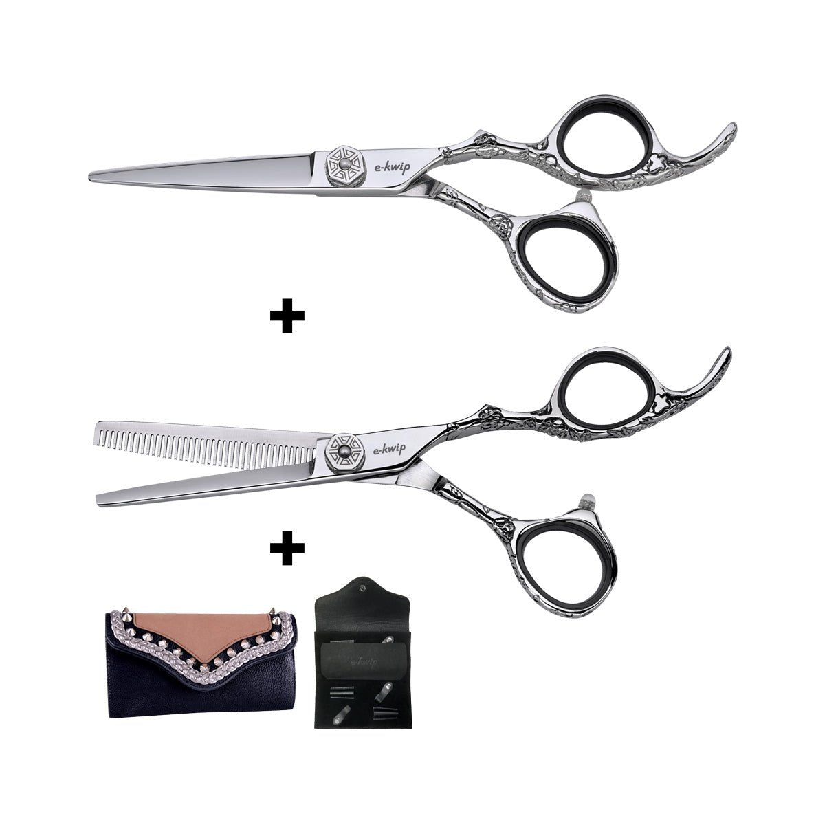 E-Kwip Schaar Set Flower + Gratis Vienna Tooltas - KOOS • alles voor je haar