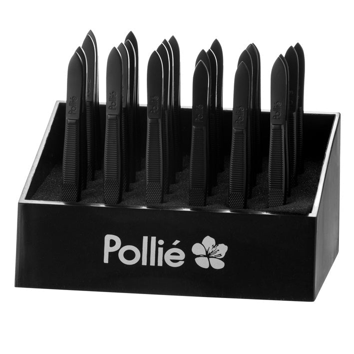 Eurostil Tweezers Pincet Zwart Display 24st - KOOS • alles voor je haar