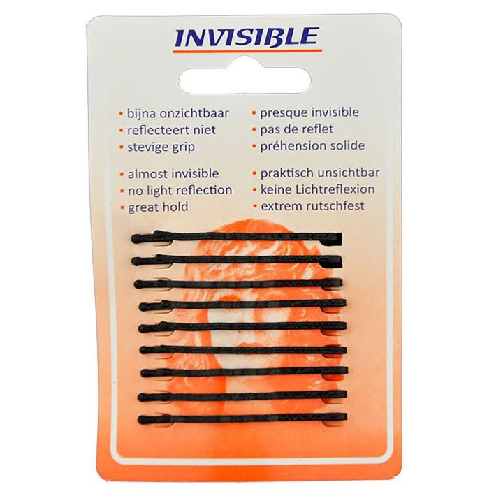 Invisible Haarschuifjes 5cm Kort Zwart Kaartje - KOOS • alles voor je haar