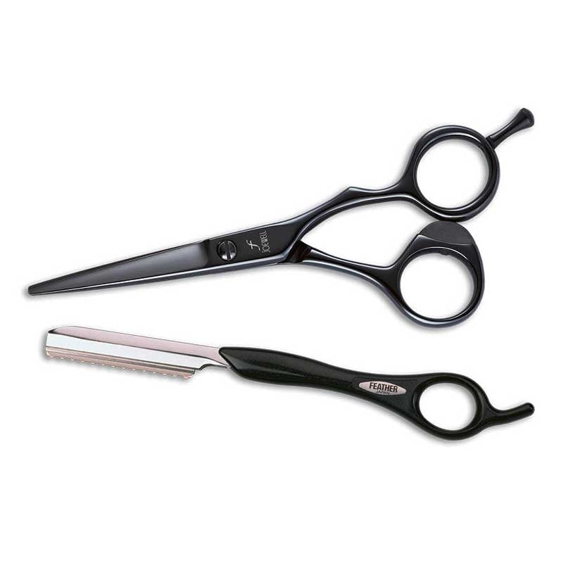 Joewell X-set Black 5.75 + gratis Feather mes - KOOS • alles voor je haar