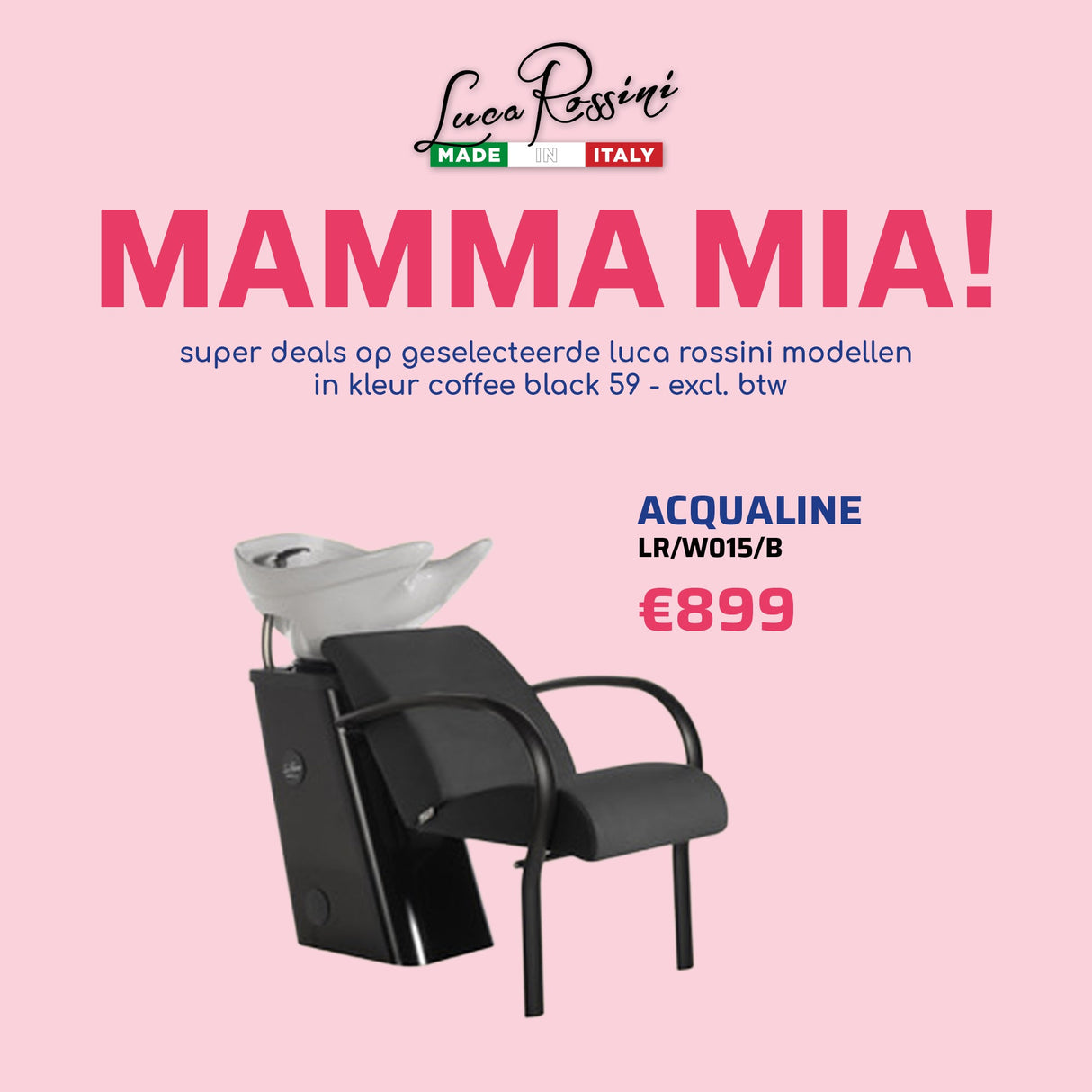 LR Wasunit Acqualine Zwart - MAMMA MIA - KOOS • alles voor je haar