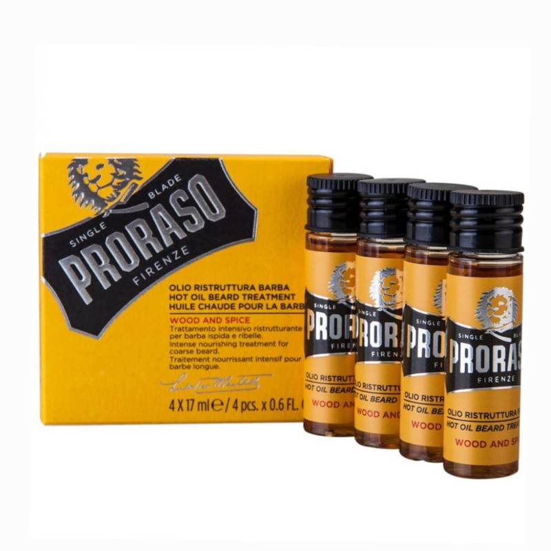 Proraso Hot Oil Beard Treatment Wood & Spice 4x17ml - KOOS • alles voor je haar