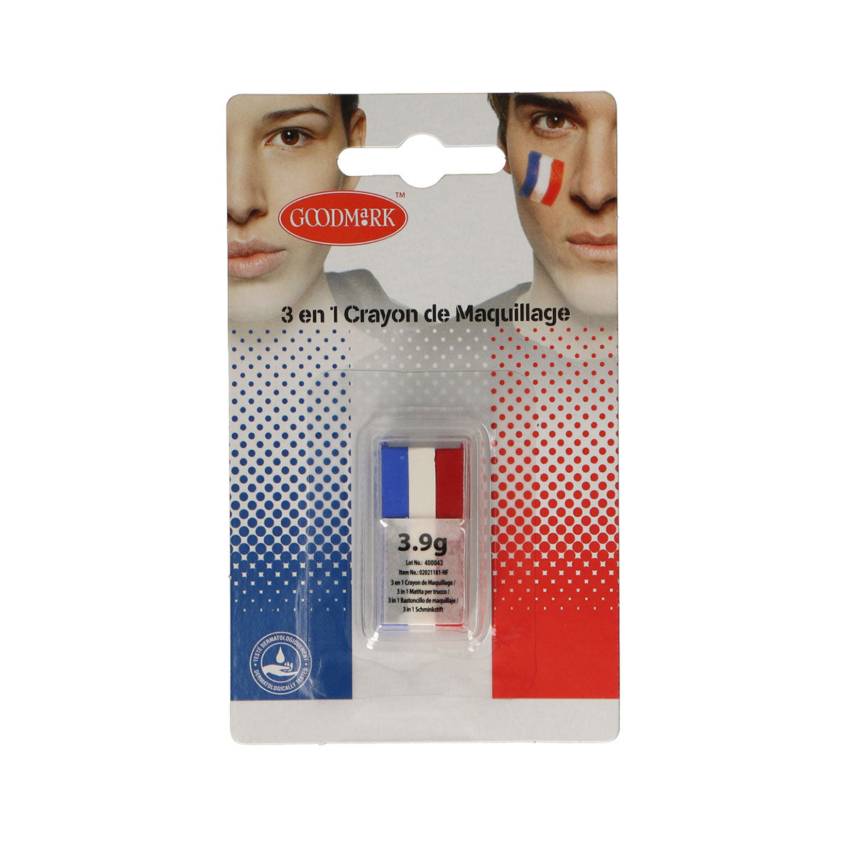 Goodmark 3-in-1 Schminkstick Rood-Wit-Blauw 3,9g