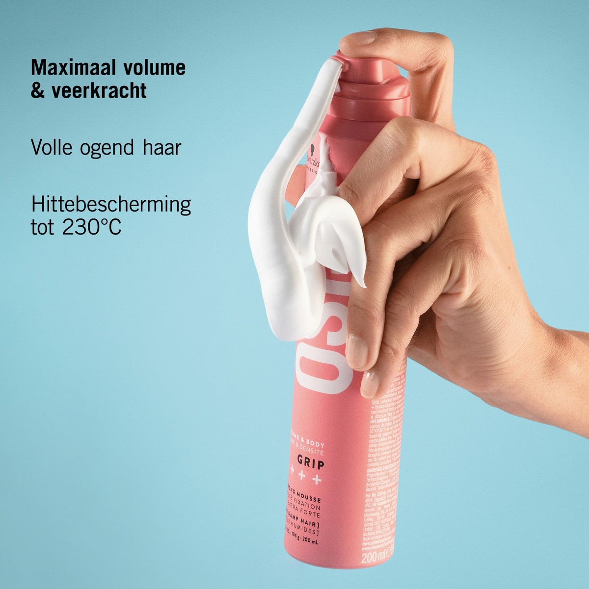 Schwarzkopf Osis+ Grip Extreme Hold Mousse 200ml - KOOS • alles voor je haar
