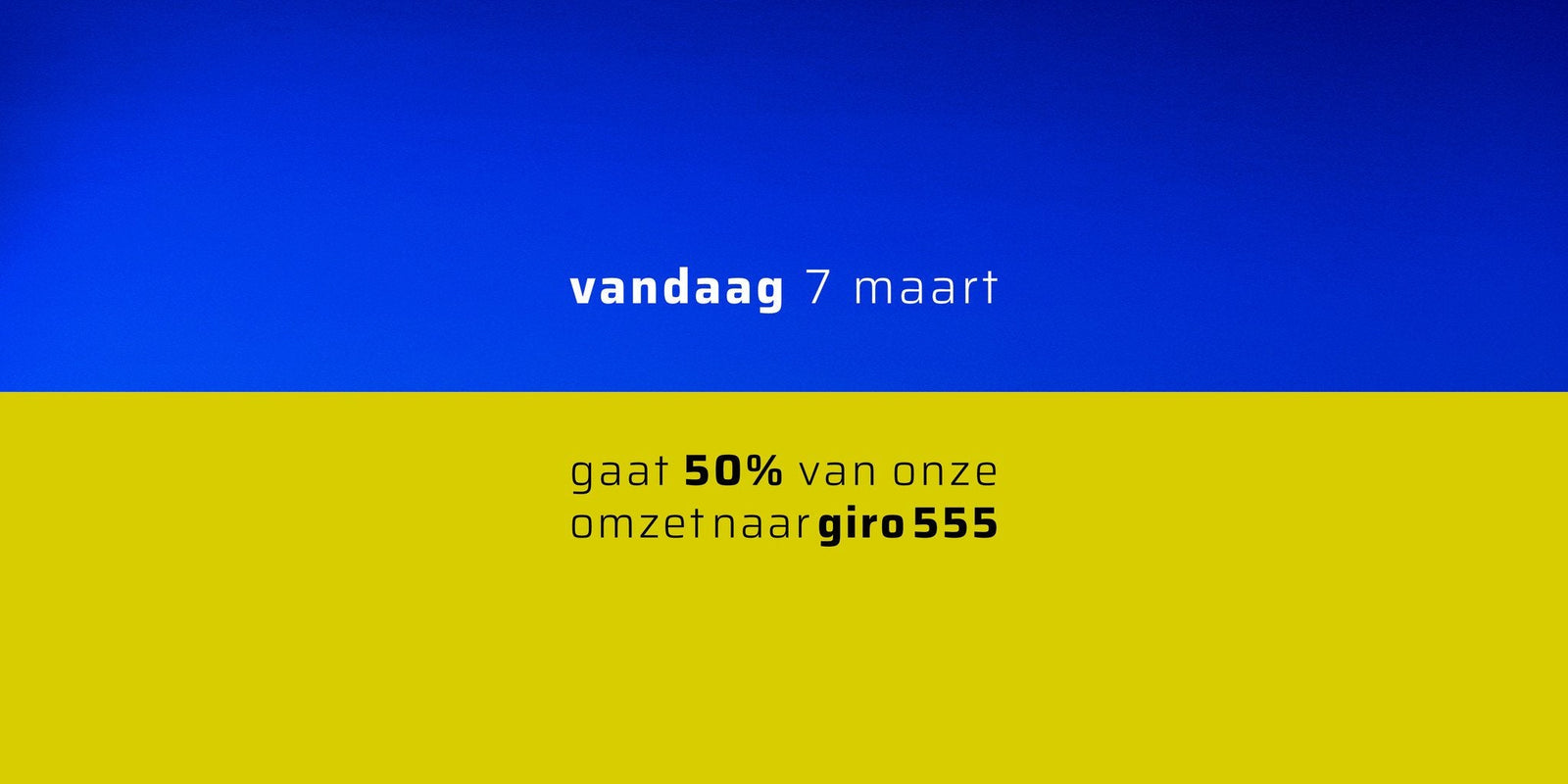 7 maart is 50% van de omzet voor Oekraïne - KOOS • alles voor je haar