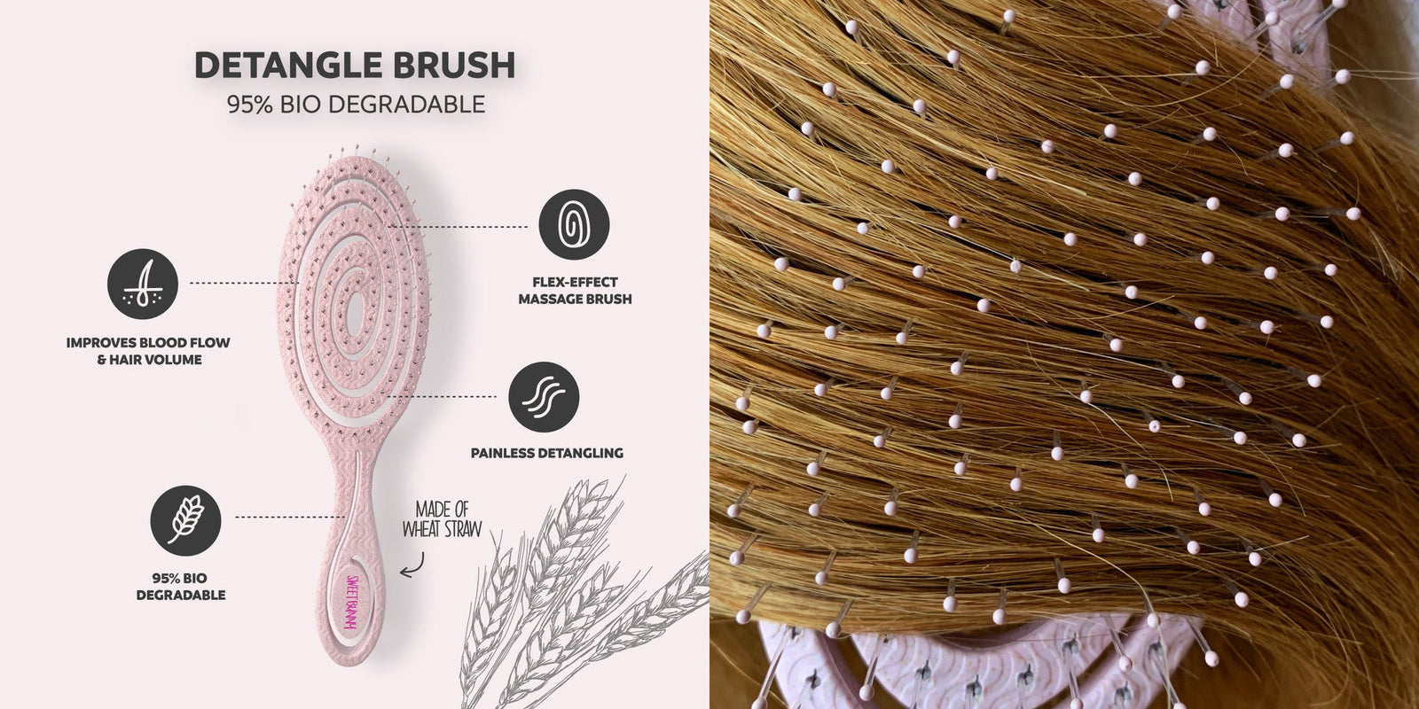 Sweet Bunny Eco Brush: de duurzame ontwarborstel - KOOS • alles voor je haar
