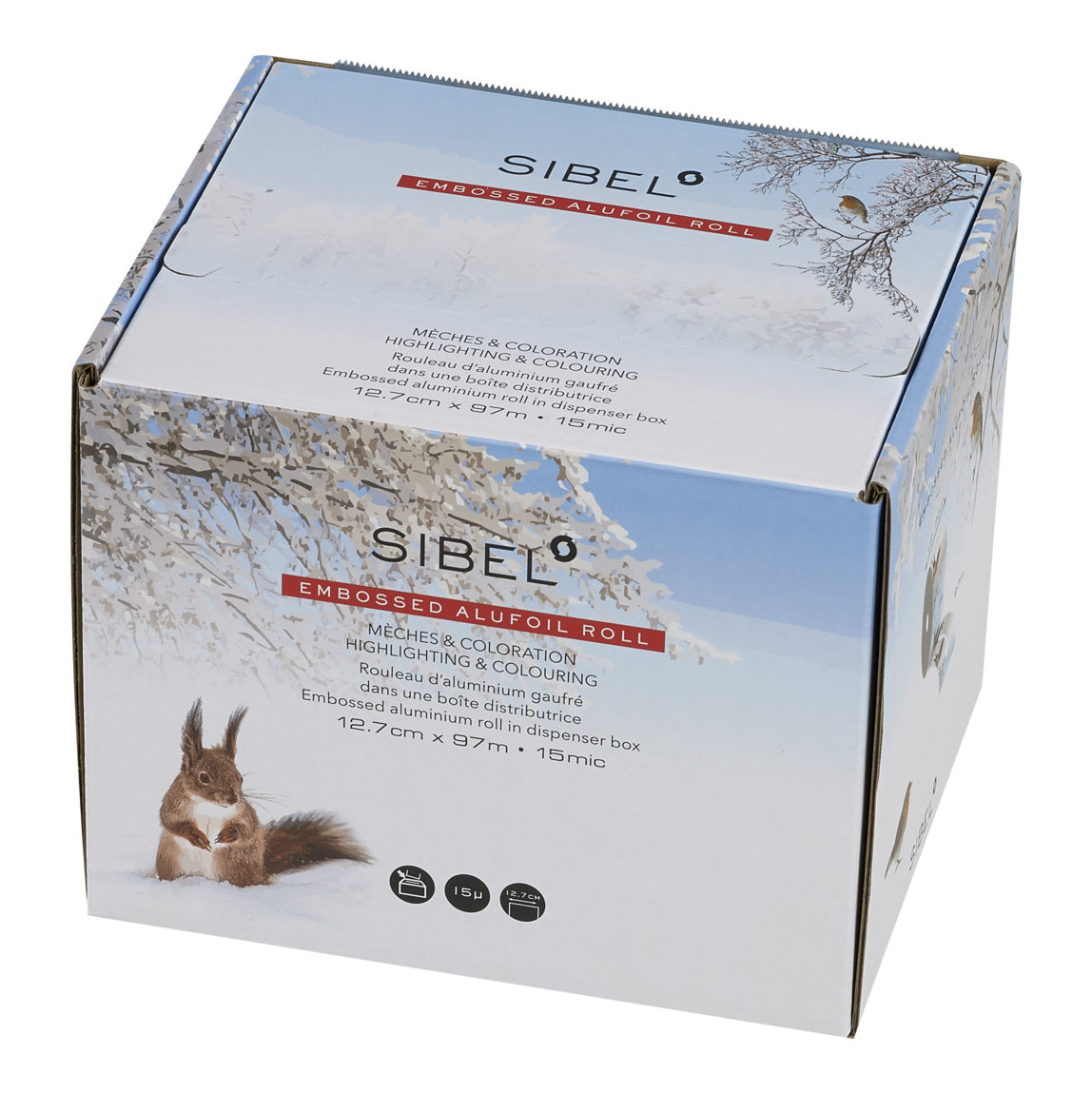 Rouleau de feuille d'aluminium gaufrée Sibel 12,7 x 97 cm Arctique