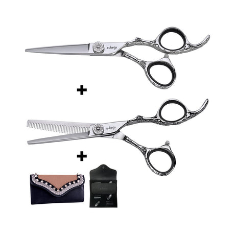 E-Kwip Schaar Set Flower + Gratis Vienna Tooltas - KOOS • alles voor je haar