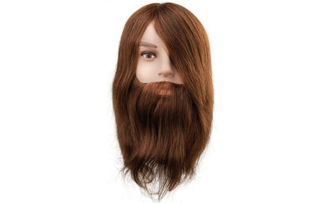 Efalock Oefenhoofd Ben met baard Bruin 25cm - KOOS • alles voor je haar