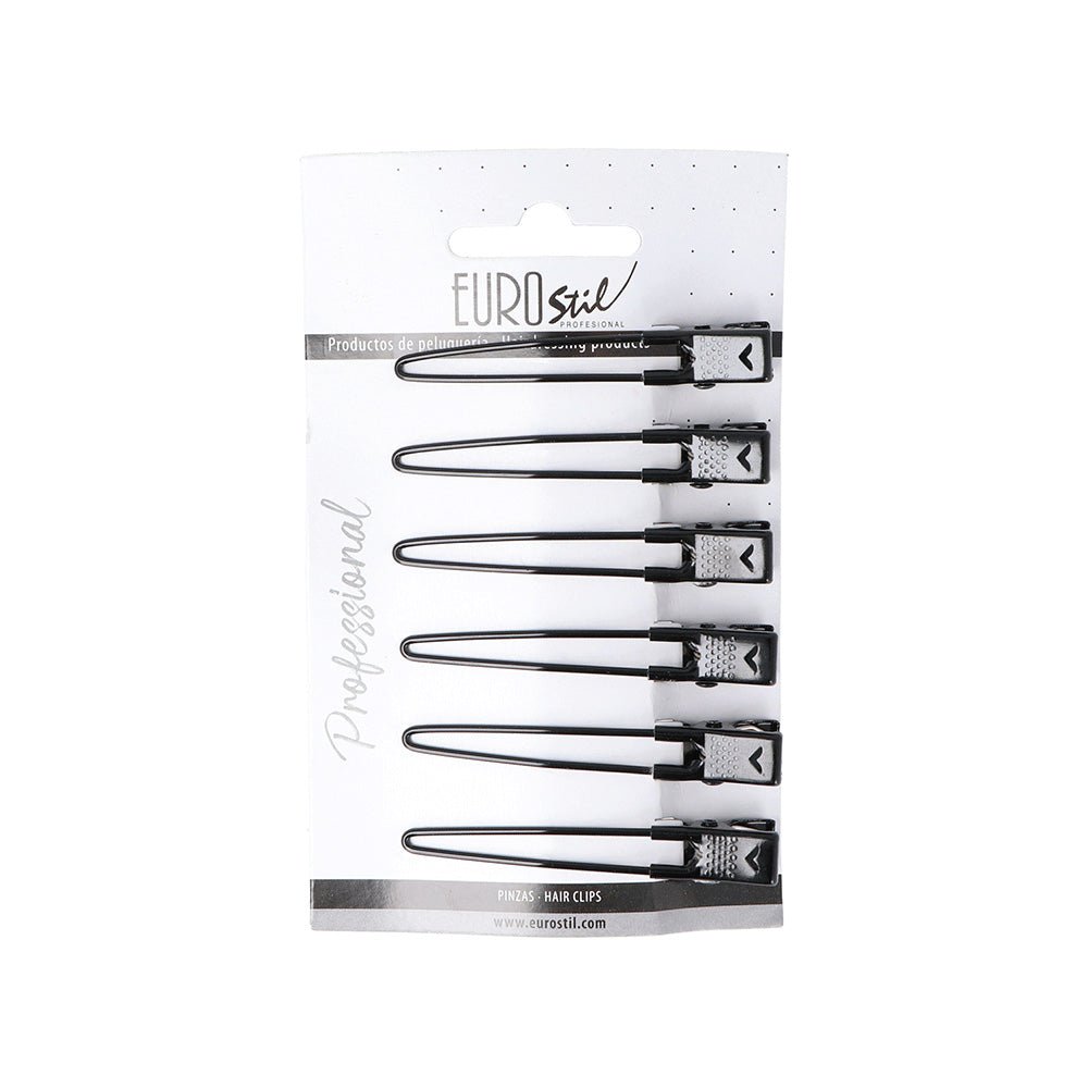 Eurostil Hair Clips Zwart 6st - KOOS • alles voor je haar