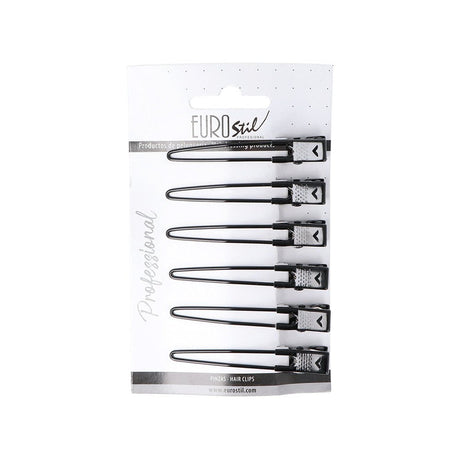 Eurostil Hair Clips Zwart 6st - KOOS • alles voor je haar