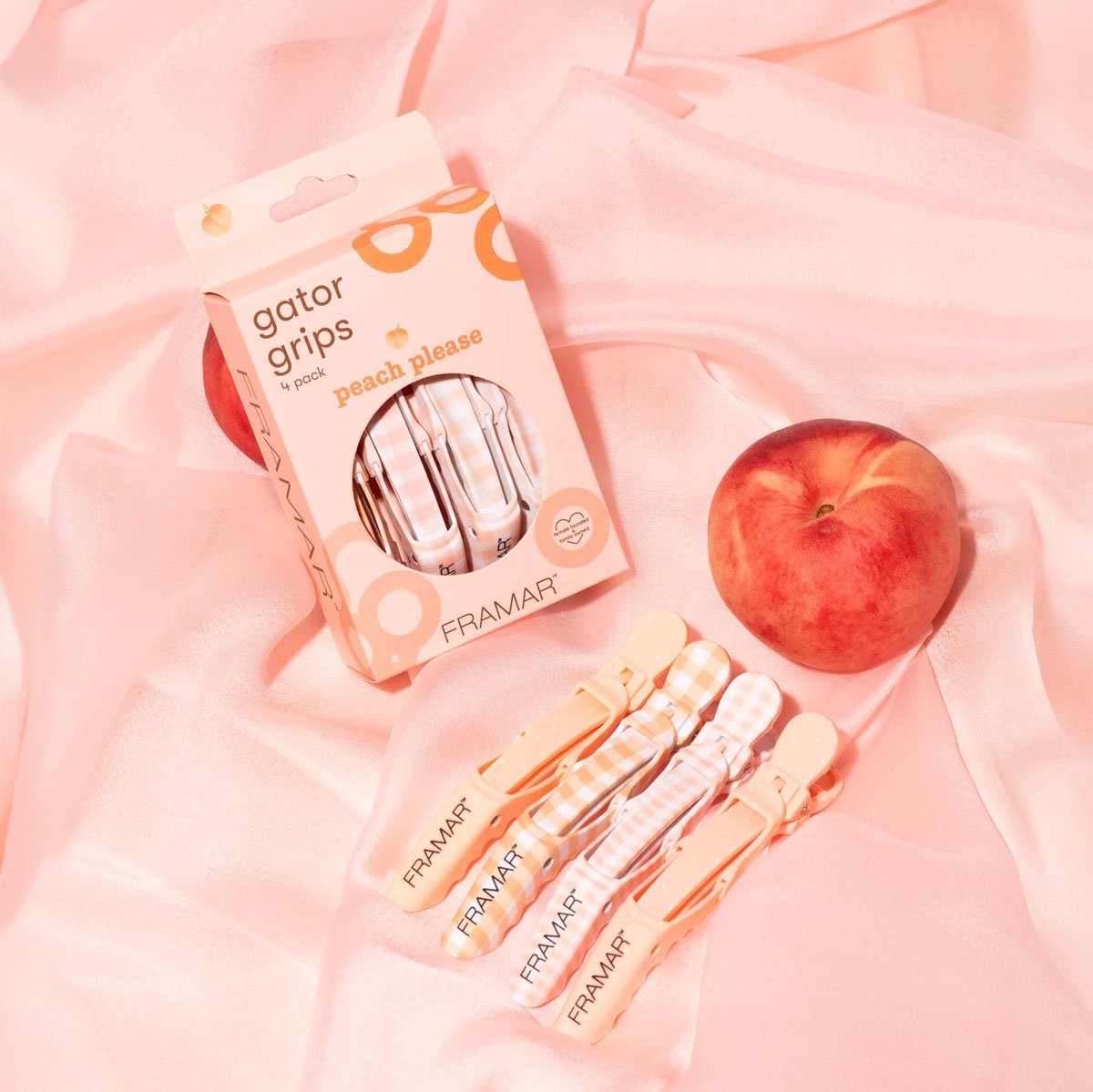Framar Klemmen Gator Grips Peach Please 4st - KOOS • alles voor je haar