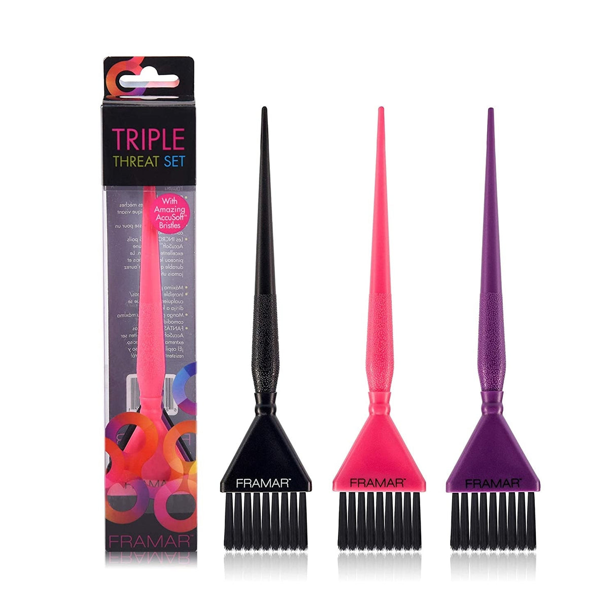 Framar Verfkwast Smal Set Triple Threat 3st - KOOS • alles voor je haar