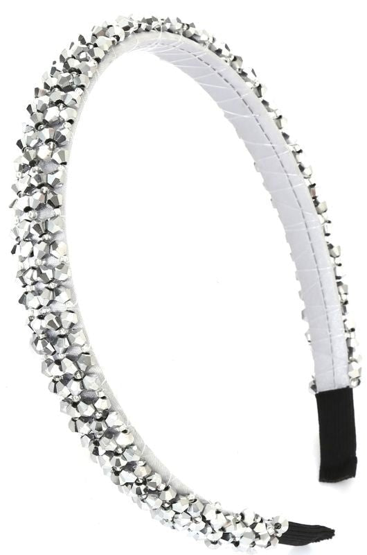 Haarband zilver glaskralen - KOOS • alles voor je haar