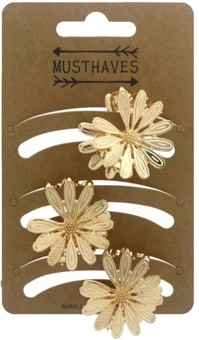 Haarklem flower gold small 3cm - KOOS • alles voor je haar