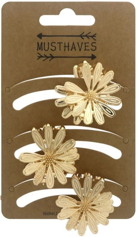 Haarklem flower gold small 3cm - KOOS • alles voor je haar