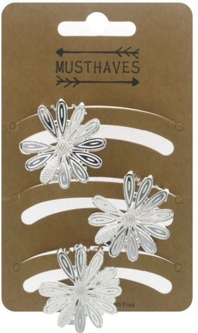 Haarklem flower small zilver 3cm - KOOS • alles voor je haar