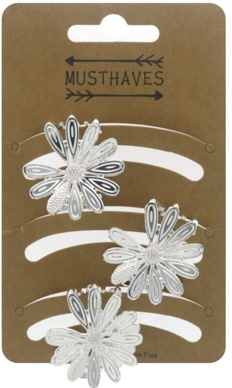 Haarklem flower small zilver 3cm - KOOS • alles voor je haar