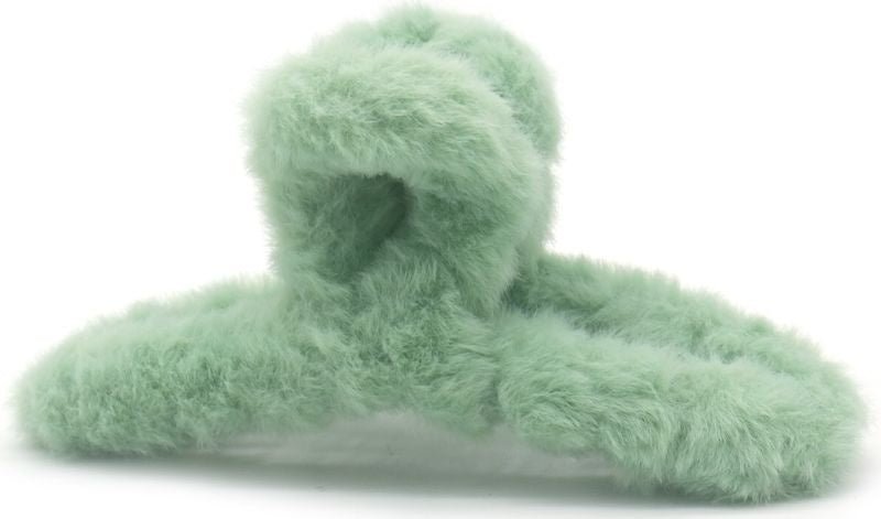 Haarklem fluffy mint groen 12,5cm - KOOS • alles voor je haar