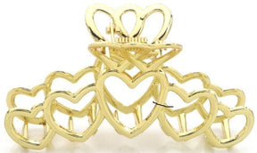 Haarklem gold hearts 7,5cm - KOOS • alles voor je haar