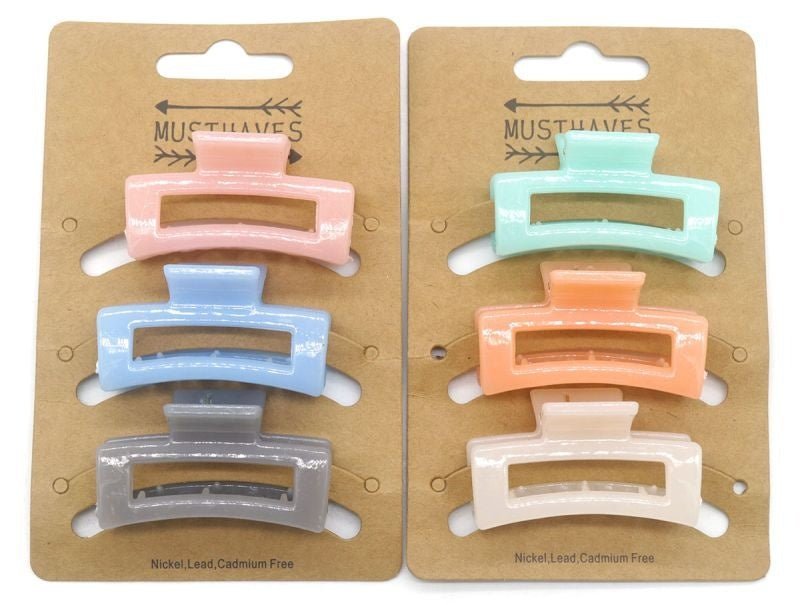 Haarklem open 4,5cm pastel 6 stuks - KOOS • alles voor je haar