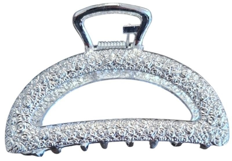 Haarklem rond metal zilver 7cm - KOOS • alles voor je haar
