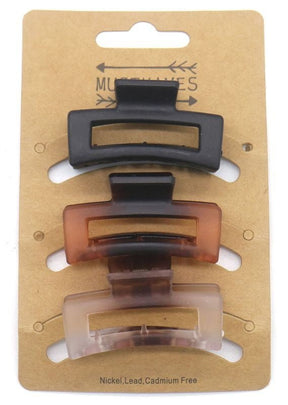 Haarklem set 3 stuks 4,5 cm rechthoek - KOOS • alles voor je haar