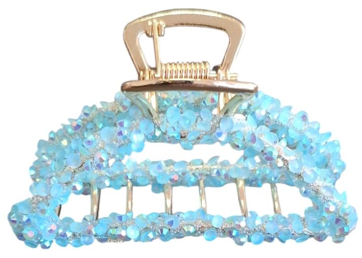 Haarklem sparkle 8cm turqoise - KOOS • alles voor je haar