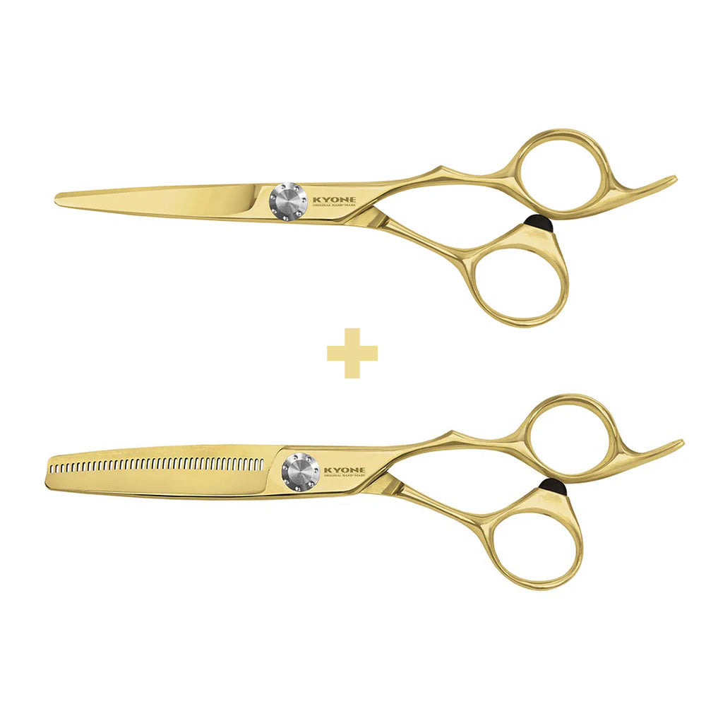 Kyone Set Ciseaux 710G + 710TG 6.0 Or