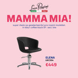 LR Kappersstoel Elena Zwart - MAMMA MIA - KOOS • alles voor je haar
