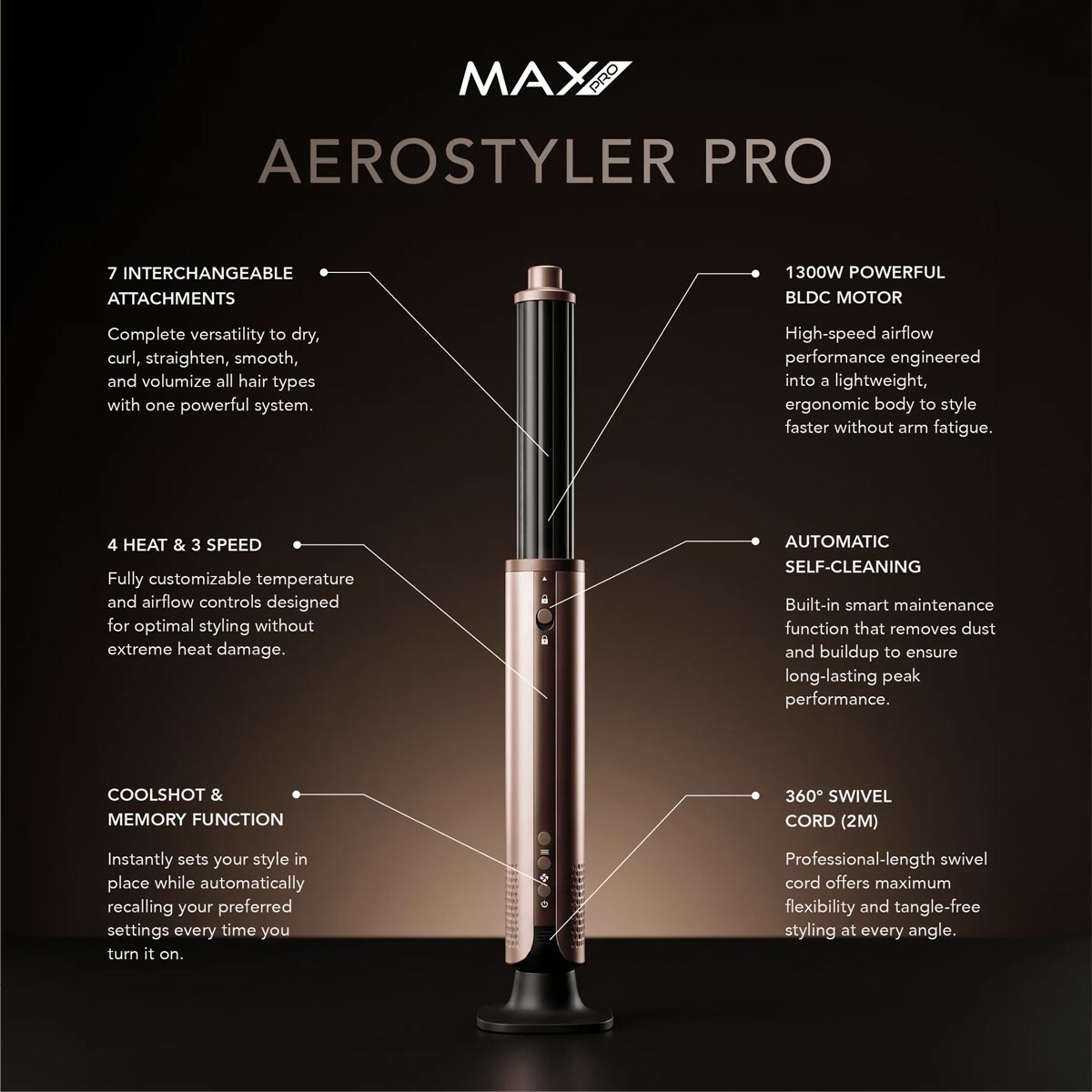 Max Pro 7-in-1 Aerostyler Pro - KOOS • alles voor je haar
