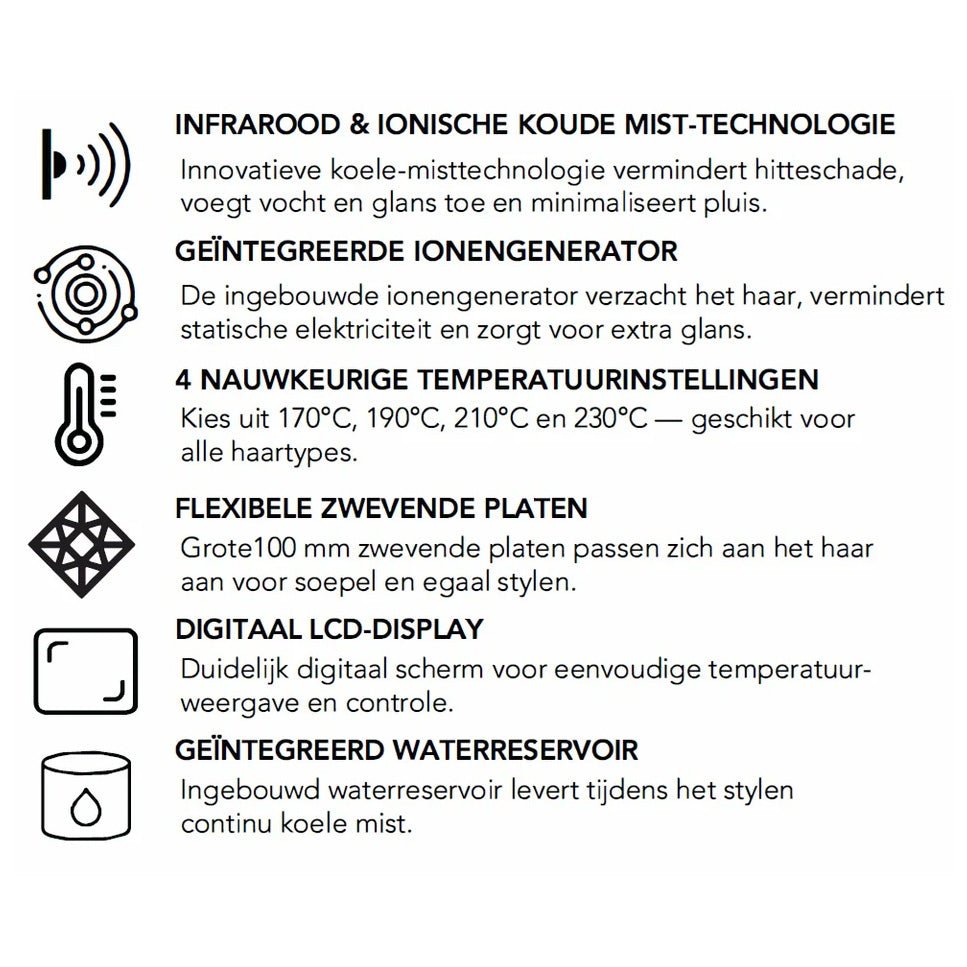 Max Pro Infra Steam Straightener - KOOS • alles voor je haar