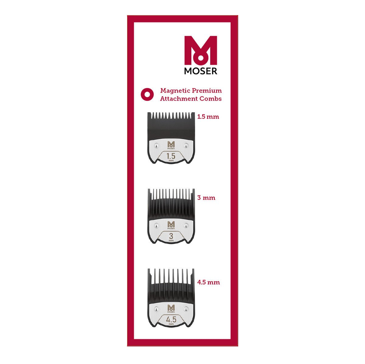 Moser Set Magnetic Premium Opzetkammen S 3st - KOOS • alles voor je haar