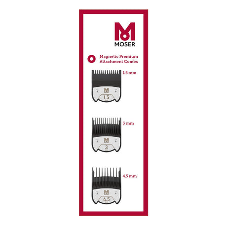 Moser Set Magnetic Premium Opzetkammen S 3st - KOOS • alles voor je haar