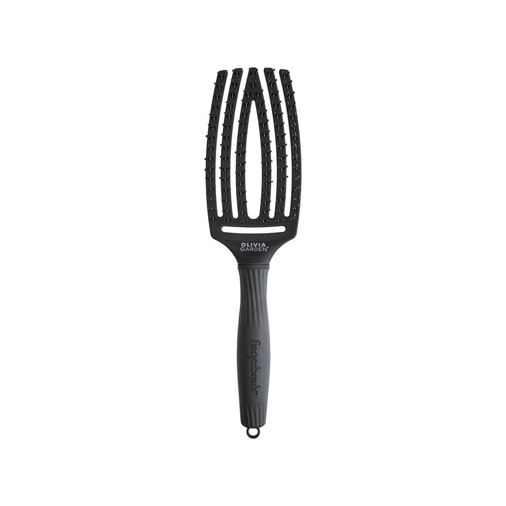 Olivia Garden Fingerbrush DOUBLE BRISTLES M Zwart - KOOS • alles voor je haar