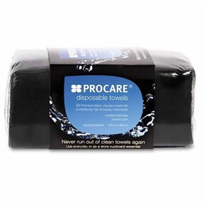 Procare Wegwerp Handdoek Zwart 40x80cm 50 st - KOOS • alles voor je haar