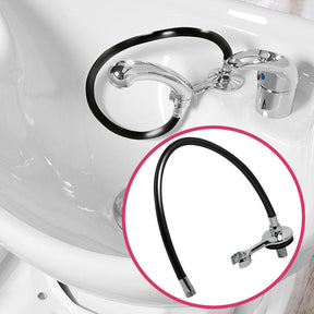 SA Chrome Shower Support With Black PVC Flexible - KOOS • alles voor je haar