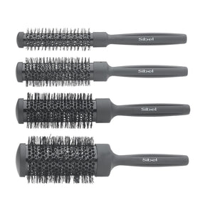 Sibel Set Thermische Borstels Rond Zwart 4st - KOOS • alles voor je haar