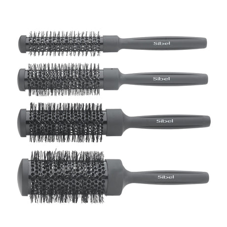 Sibel Set Thermische Borstels Rond Zwart 4st - KOOS • alles voor je haar