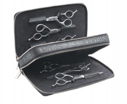 Sibel Wallet 6 Zwart Tasje In Matte Kroko Vr 6 Scharen - KOOS • alles voor je haar