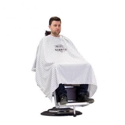 Wahl Barber Kaplaken Wit Met Zwarte Strepen 148x153 cm - KOOS • alles voor je haar